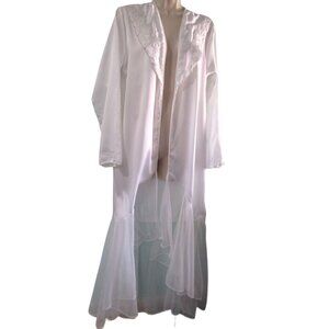 Vintage White Lace Trimmed Open Robe Undercover Wear International Boutique M